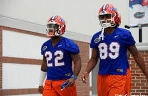 Florida Gators running back Lamical Perine and receiver Tyrie Cleveland- 1280x855