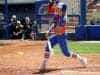 Florida Gators softball infielder Nicole DeWitt hits in 2017- 1280x853