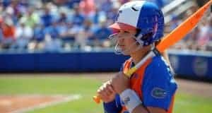 Oklahoma eliminates Florida Gators softball from WCWS Florida Gators softball player Nicole DeWitt in 2017- 1280x853
