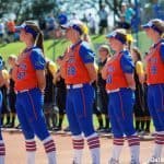 Florida Gators softball players before the Missouri game in 2017- 1280x853