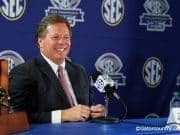 Jim McElwain talks to the media before the SEC Championship game against Alabama in 2016- Florida Gators football- 1280x853