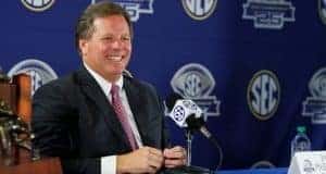 Jim McElwain talks to the media before the SEC Championship game against Alabama in 2016- Florida Gators football- 1280x853