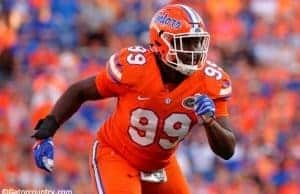 University of Florida defensive lineman Jachai Polite rushing the quarterback against the Kentucky Wildcats- Florida Gators football- 1280x852