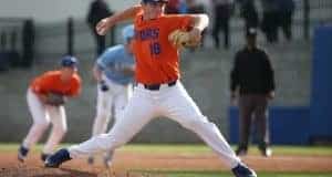 University of Florida freshman pitcher Tyler Dyson throws against Columbia University- Florida Gators baseball- 1280x845