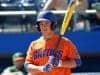 University of Florida outfielder Austin Langworthy gets a sign before stepping into the box against Miami- Florida Gators baseball- 1280x942