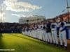 University of Florida players line up before a baseball game against the Florida State Seminoles at McKethan stadium- Florida Gators baseball- 1280x852