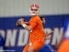 University of Florida quarterback Feleipe Franks throws a pass during the Florida Gators fourth spring practice- Florida Gators football- 1280x852