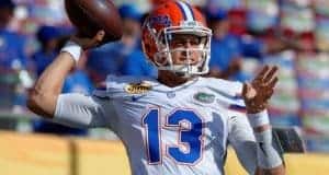 University of Florida quarterback Feleipe Franks warms up before the Florida Gators game vs. Iowa in the Outback Bowl- Florida Gators football- 1280x852