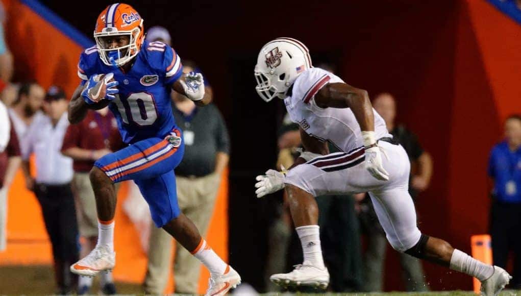 University of Florida receiver Josh Hammond makes his first career reception against UMass- Florida Gators football- 1280x852