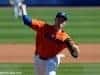 University of Florida sophomore pitcher Michael Byrne delivers a pitch against Miami- Florida Gators baseball- 1280x852