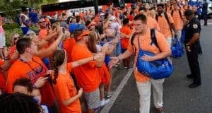 Florida Gators offensive lineman Brett Heggie during Gator Walk in 2016- 1280x853