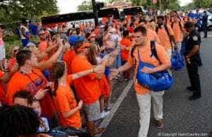 Florida Gators offensive lineman Brett Heggie during Gator Walk in 2016- 1280x853