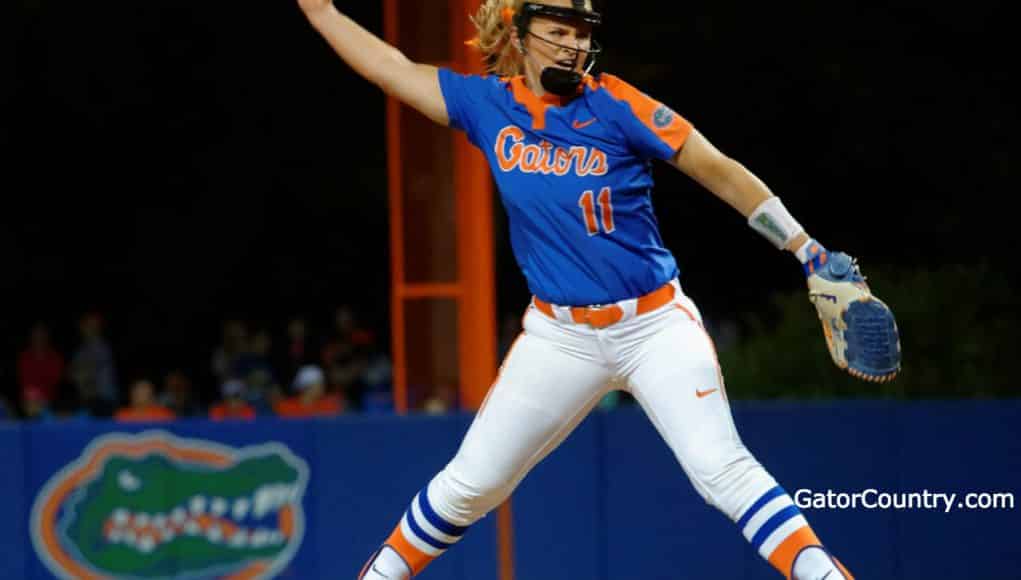 Florida Gators softball pitcher Kelly Barnhill pitches against FSU- 1280x1093