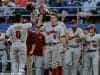 South Carolina left fielder Carlos Cortes celebrates a two-run home run in the first inning of a 4-2 win over the Florida Gators- Florida Gators baseball- 1280x852