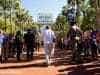 University of Florida head football coach Jim McElwain leads his football team into Ben Hill Griffin Stadium before the Orange and Blue Debut- Florida Gators football- 1280x854