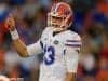 University of Florida quarterback Feleipe Franks makes a check at the line of scrimmage during the Orange and Blue Debut- Florida Gators football- 1280x852