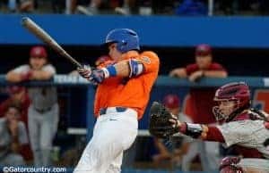 University of Florida catcher Mark Kolozsvary singles in a win over the South Carolina Gamecocks- Florida Gators baseball- 1280x852