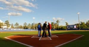 University of Florida head coach Kevin O’Sullivan meets with FSU coach Mike Martin to exchange lineups- Florida Gators baseball- 1280x852