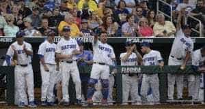 Florida Gators celebrate against LSU in the CWS finals- 1280x761