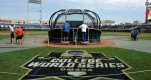 The University of Florida Gators baseball team takes the field at TD Ameritrade Park in Omaha, Nebraska for practice at the College World Series- Florida Gators baseball- 1280x850