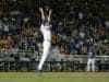 Jun 27, 2017; Omaha, NE, USA; Florida Gators pitcher Jackson Kowar (37) reacts after defeating the LSU Tigers in game two of the championship series of the 2017 College World Series at TD Ameritrade Park Omaha. Mandatory Credit: Steven Branscombe-USA TODAY Sports