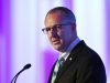 Jul 13, 2015; Hoover, AL, USA; SEC commissioner Greg Sankey talks to the media during SEC media days at the Wynfrey Hotel. Mandatory Credit: Kelly Lambert-USA TODAY Sports