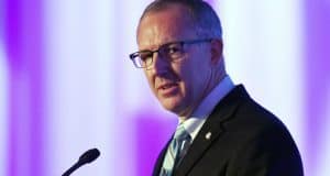 Jul 13, 2015; Hoover, AL, USA; SEC commissioner Greg Sankey talks to the media during SEC media days at the Wynfrey Hotel. Mandatory Credit: Kelly Lambert-USA TODAY Sports