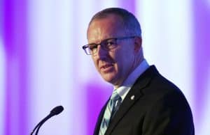 Jul 13, 2015; Hoover, AL, USA; SEC commissioner Greg Sankey talks to the media during SEC media days at the Wynfrey Hotel. Mandatory Credit: Kelly Lambert-USA TODAY Sports