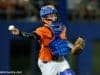 University of Florida catcher Mark Kolozsvary fires a baseball to first against South Carolina- Florida Gators baseball- 1280x852
