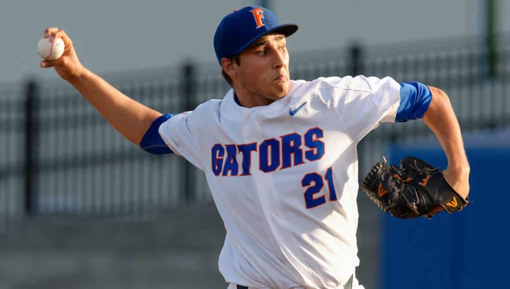 University of Florida pitcher Alex Faedo throwing against the Kentucky Wildcats- Florida Gators baseball- 1280x852