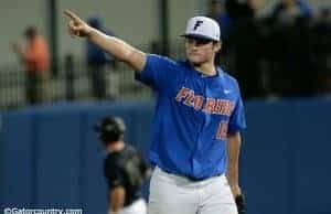 University of Florida pitcher Tyler Dyson walks off the mound during a career performance in a 3-0 win over Wake Forest- Florida Gators baseball- 1280x851