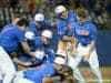 University of Florida players celebrate a 3-0 win over Wake Forest to earn a trip to Omaha for the College World Series- Florida Gators baseball- 1280x852
