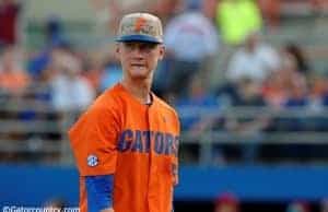 University of Florida sophomore pitcher Brady Singer walks off the mound in a loss to South Carolina- Florida Gators baseball- 1280x852