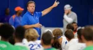 University of Florida head football coach Jim McElwain talks to campers at Friday Night Lights 2017- Florida Gators recruiting- 1280-x852