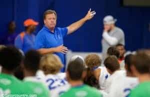 University of Florida head football coach Jim McElwain talks to campers at Friday Night Lights 2017- Florida Gators recruiting- 1280-x852