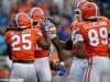 University of Florida running back Jordan Scarlett celebrates with C’yontai Lewis after scoring a touchdown in the 2017 Orange and Blue Debut- Florida Gators football- 1280x852