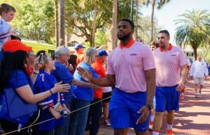 Florida Gators offensive lineman Martez Ivey at Gator Walk in 2016-1280x855