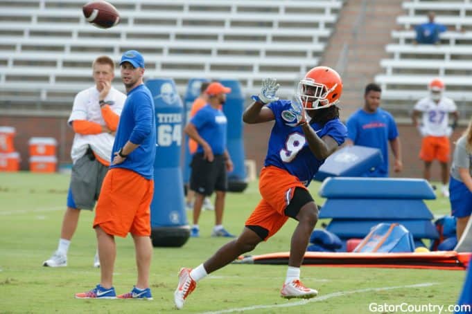 Florida Gators receiver Dre Massey at fall practice in 2017- 1280x853