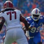 University of Florida defensive lineman Jachai Polite rushes the quarterback in a win over South Carolina in 2016- Florida Gators football- 1280x852