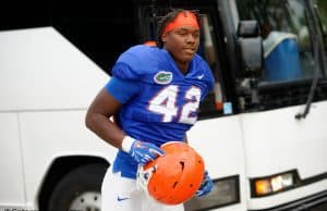 University of Florida defensive lineman Jordan Smith walking into the Dizney practice facility for fall camp in 2016- Florida Gators football- 1280x852