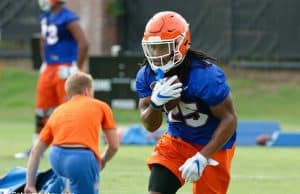 University of Florida running back Jordan Scarlett goes through drills during the second practice of fall camp- Florida Gators football- 1280x852