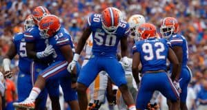 Florida Gators defense celebrates against Tennessee- 1280x852