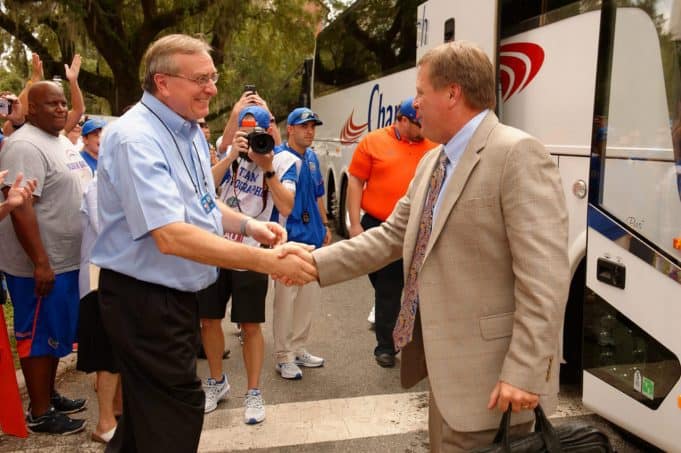 Florida Gators football coach Jim McElwain arrives for the Tennessee game- 1280x852