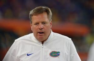 Florida Gators head coach Jim McElwain looks on against Michigan- 1280x853