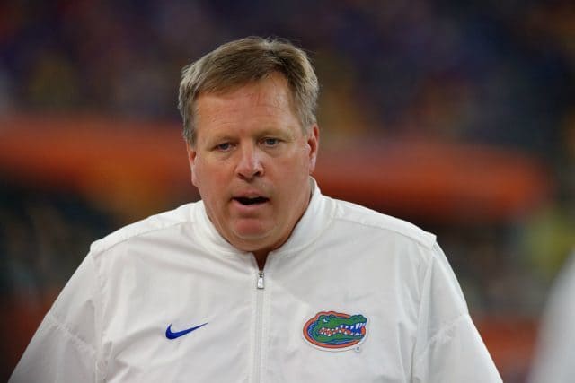 Florida Gators head coach Jim McElwain looks on against Michigan- 1280x853