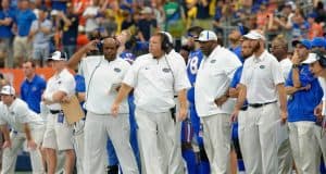 Florida Gators head coach Jim McElwain watches on Saturday against Michigan- 1280x853