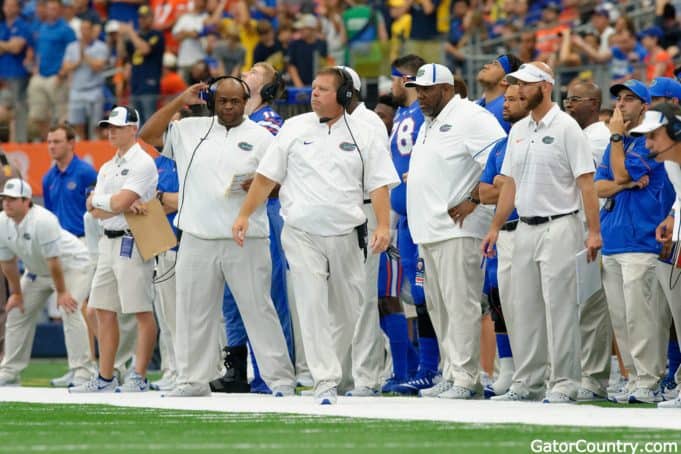 Florida Gators head coach Jim McElwain watches on Saturday against Michigan- 1280x853