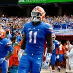 Florida Gators linebacker Vosean Joseph runs out of the tunnel- 1280x852