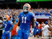 Florida Gators linebacker Vosean Joseph runs out of the tunnel- 1280x852