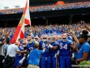 The Florida Gators get ready to run out of the tunnel against Tennessee- 1280x852